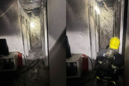 Morador e dois gatos são resgatados durante incêndio em apartamento de BH - Foto: Divulgação/CBMMG