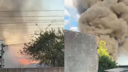 Incêndio atinge galpão de materiais recicláveis na Grande BH Incêndio atinge galpão de materiais recicláveis na Grande BH - Foto: Divulgação/Corpo de Bombeiros
