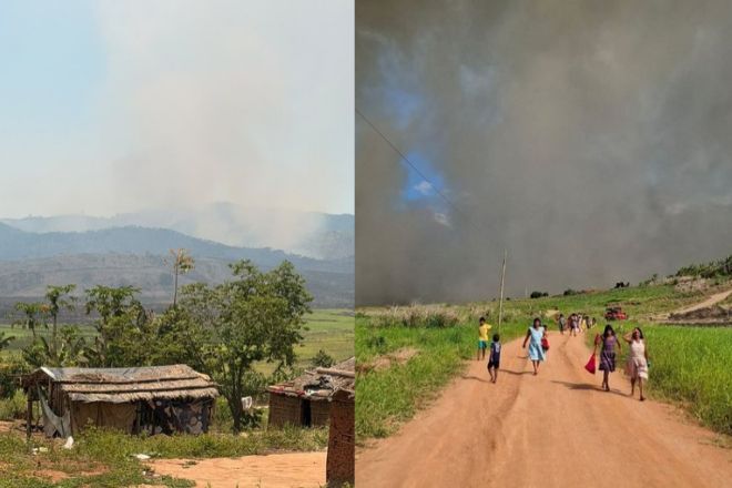 Incêndio florestal atinge terra indígena em MG pelo terceiro dia - Foto: Divulgação/Corpo de Bombeiros