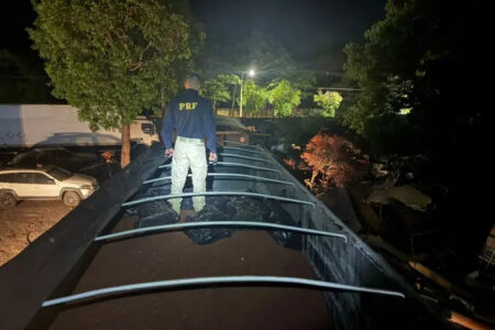 Motorista é preso com mais de 1 tonelada de maconha em carreta com minério na BR-262, em MG - Foto: Divulgação/PRF