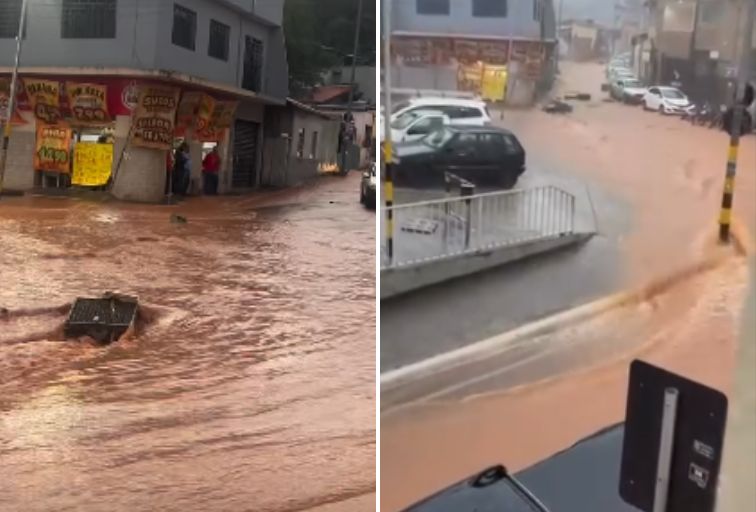 Chuva forte alaga ruas e coloca Nova Lima em alerta nesta segunda-feira (5) Chuva forte alaga ruas e coloca Nova Lima em alerta nesta segunda-feira (5) - Foto: Reprodução/Redes Sociais