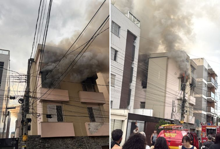 Adolescente e mulher ficam feridos após incêndio em apartamento no bairro Prado, em BH - Foto: Divulgação/CBMMG