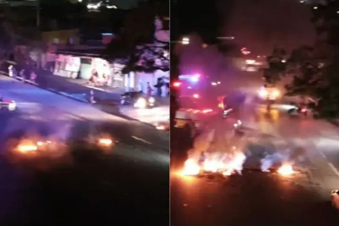 Protesto contra falta de energia bloqueia MG-424 em São José da Lapa - Foto: Reprodução